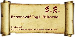 Brassoványi Rikarda névjegykártya